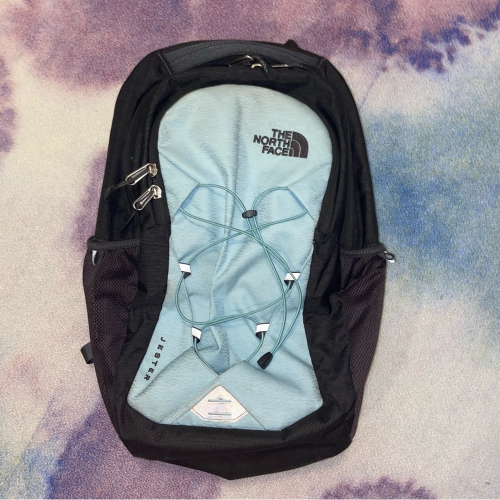 The North Face Jester Laptop Backpack-Dark Gray/Light Blue